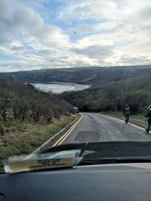 The hill at Runswick. How can I find Whitby Jet on the beach?